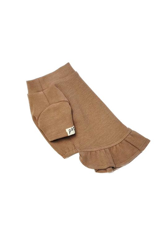 Patuu Pet Jumper with Skirt Hem/ Light Brown